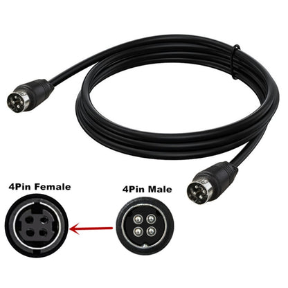 MD DIN 4 Pin Male to Male AC/DC Power Audio Adapter Cable, Length:0.5m(Black) - Microphone Audio Cable & Connector by buy2fix | Online Shopping UK | buy2fix