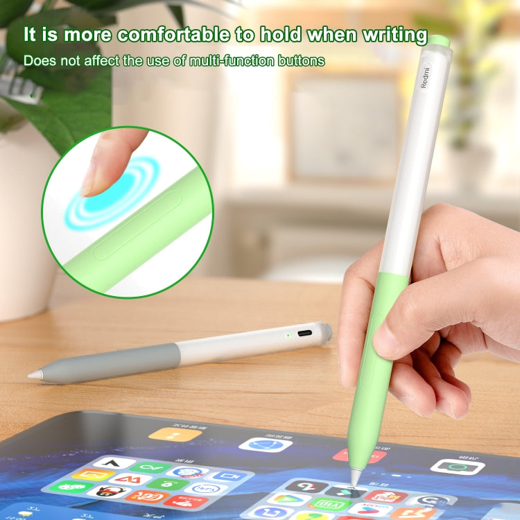 For Redmi Smart Pen 2pcs/Set Transparent Jelly Series Stylus Pen Silicone Protective Cover(Grey) - Pencil Accessories by buy2fix | Online Shopping UK | buy2fix