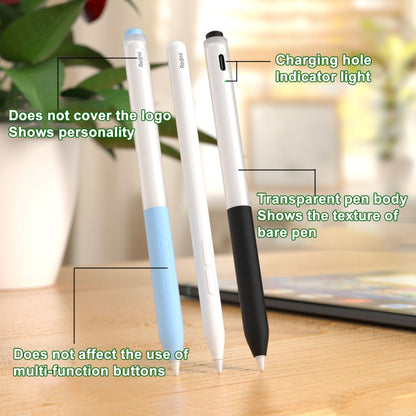 For Redmi Smart Pen 2pcs/Set Transparent Jelly Series Stylus Pen Silicone Protective Cover(Black) - Pencil Accessories by buy2fix | Online Shopping UK | buy2fix