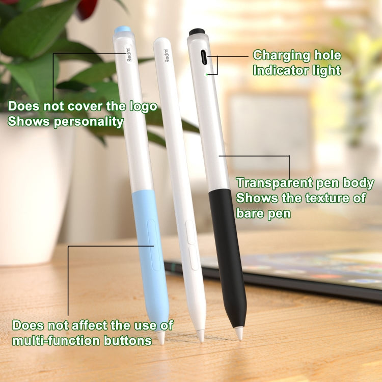 For Redmi Smart Pen 2pcs/Set Transparent Jelly Series Stylus Pen Silicone Protective Cover(Grey) - Pencil Accessories by buy2fix | Online Shopping UK | buy2fix