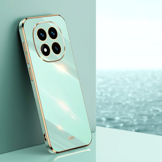 For Redmi Note 14 Pro+ 5G XINLI Straight Edge 6D Electroplate TPU Phone Case(Mint Green)