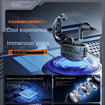 REMAX Gamebuds G5 Thunder Zinc Alloy Noise Reduction Wireless Bluetooth Music Earphones(Black) - Bluetooth Earphone by REMAX | Online Shopping UK | buy2fix