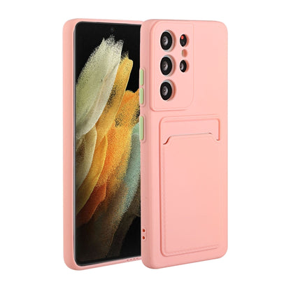 For Samsung Galaxy S25 Ultra 5G Card Slot Design Shockproof TPU Phone Case(Pink) by buy2fix