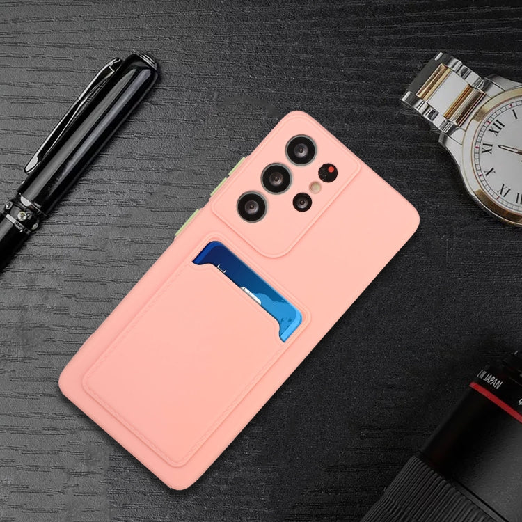 For Samsung Galaxy S25 Ultra 5G Card Slot Design Shockproof TPU Phone Case(Pink) by buy2fix
