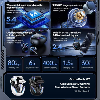 REMAX Gamebuds G7 2.4G Gaming TWS Stereo Wireless Bluetooth Earphones with Breathing Light(White) - TWS Earphone by REMAX | Online Shopping UK | buy2fix