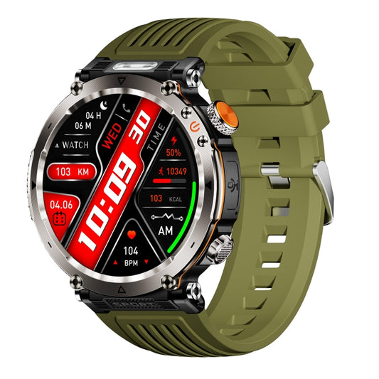 HT30 1.7 inch IP68 Waterproof Silicone Band Smart Watch, Support Flashlight / Banknote Detector Light / Compass(Army Green) - Smart Wristbands by buy2fix | Online Shopping UK | buy2fix