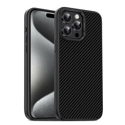 For iPhone 15 Pro Max Carbon Fiber Textured Oil Spray MagSafe Magnetic Phone Case(Black) - iPhone 15 Pro Max Cases by buy2fix | Online Shopping UK | buy2fix
