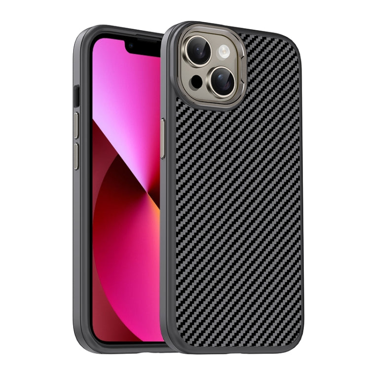 For iPhone 13 Carbon Fiber Textured Oil Spray MagSafe Magnetic Phone Case(Grey) - iPhone 13 Cases by buy2fix | Online Shopping UK | buy2fix