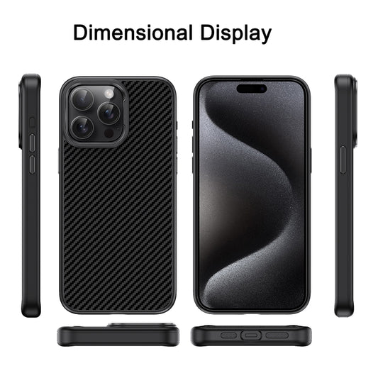 For iPhone 13 Pro Max Carbon Fiber Textured Oil Spray MagSafe Magnetic Phone Case(Black) - iPhone 13 Pro Max Cases by buy2fix | Online Shopping UK | buy2fix