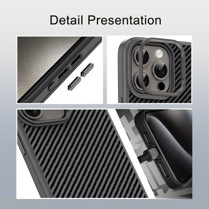 For iPhone 13 Carbon Fiber Textured Oil Spray MagSafe Magnetic Phone Case(Grey) - iPhone 13 Cases by buy2fix | Online Shopping UK | buy2fix