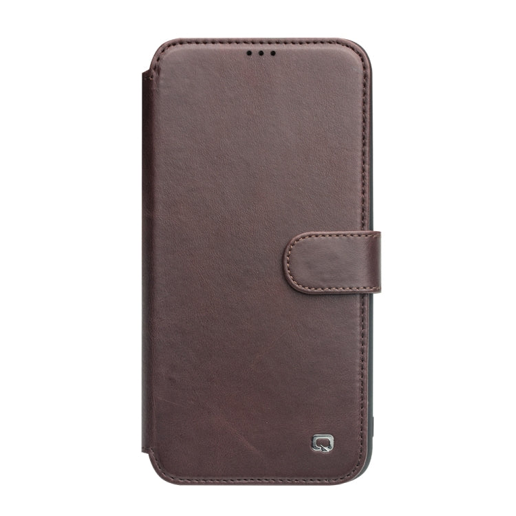 For iPhone 11 Pro QIALINO Business Magnetic Buckle Horizontal Flip Leather Case with Card Slots(Dark Brown) - iPhone 11 Pro Cases by QIALINO | Online Shopping UK | buy2fix