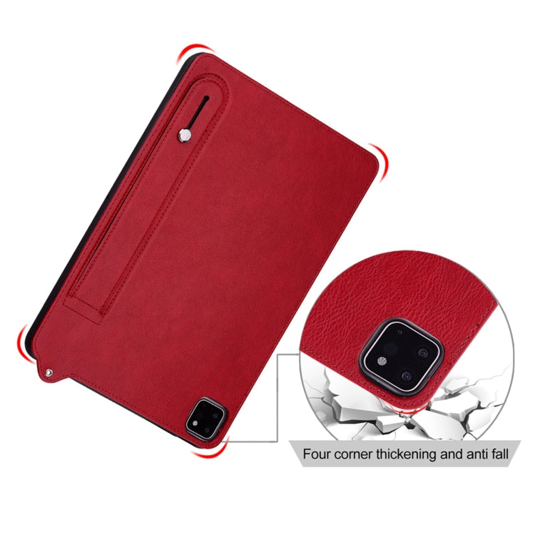 For Samsung Galaxy Tab S10 / S9 / S8 / S7 TPU Leather Back Tablet Case with Wristband(Red) - Tab S10 Cases by buy2fix | Online Shopping UK | buy2fix