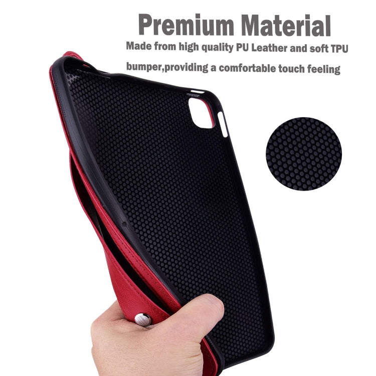 For Samsung Galaxy Tab S10+ / S9+ / S8+ TPU Leather Back Tablet Case with Wristband(Red) - Tab S10+ Cases by buy2fix | Online Shopping UK | buy2fix