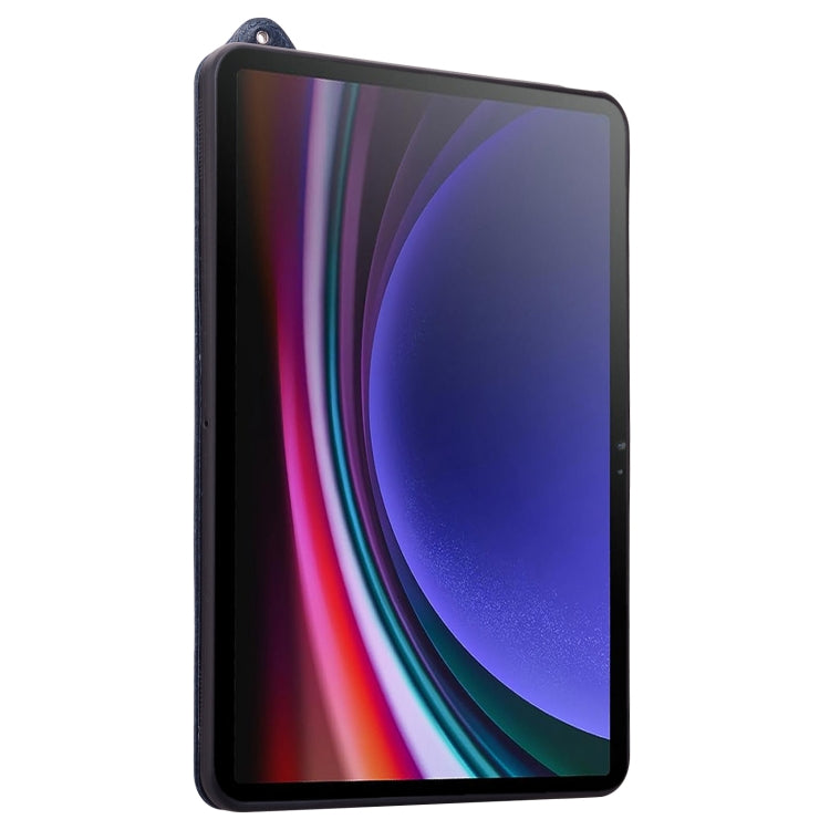 For Samsung Galaxy Tab S10+ / S9+ / S8+ TPU Leather Back Tablet Case with Wristband(Dark Blue) - Tab S10+ Cases by buy2fix | Online Shopping UK | buy2fix