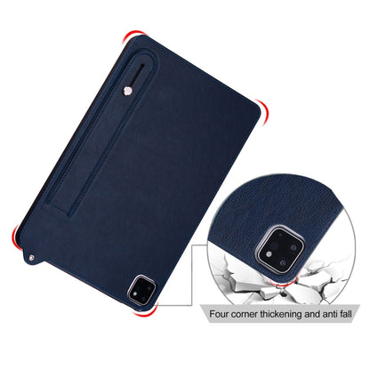 For Samsung Galaxy Tab S10+ / S9+ / S8+ TPU Leather Back Tablet Case with Wristband(Dark Blue) - Tab S10+ Cases by buy2fix | Online Shopping UK | buy2fix