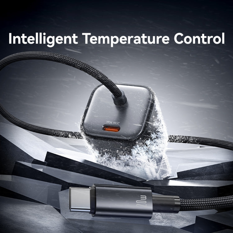 USAMS CC261 20W GaN Mini Type-C / USB-C Dual Port Fast Charger with Cable, EU Plug(Black) - USB Charger by USAMS | Online Shopping UK | buy2fix