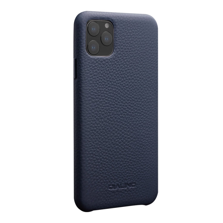 For iPhone 11 Pro QIALINO Shockproof Top-grain Leather Protective Case(Royal Blue) - iPhone 11 Pro Cases by QIALINO | Online Shopping UK | buy2fix