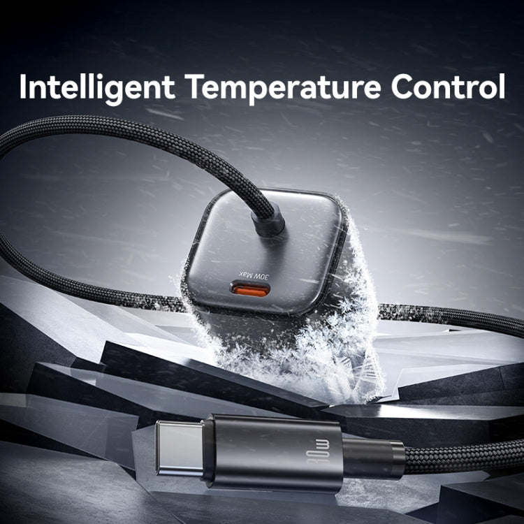 USAMS CC264 30W GaN Mini Type-C / USB-C Dual Port Fast Charger with Cable, EU Plug(White) - USB Charger by USAMS | Online Shopping UK | buy2fix