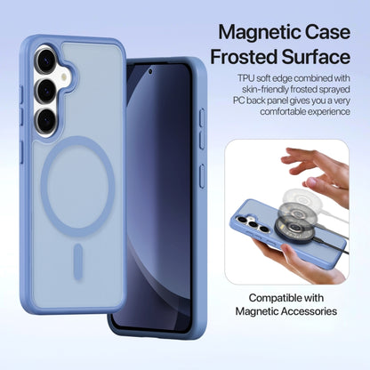 For Samsung Galaxy S25 5G DUX DUCIS Lawa Series 2 in 1 Wallet Zipper Detachable MagSafe Phone Case with Lanyard(Light Blue) by DUX DUCIS