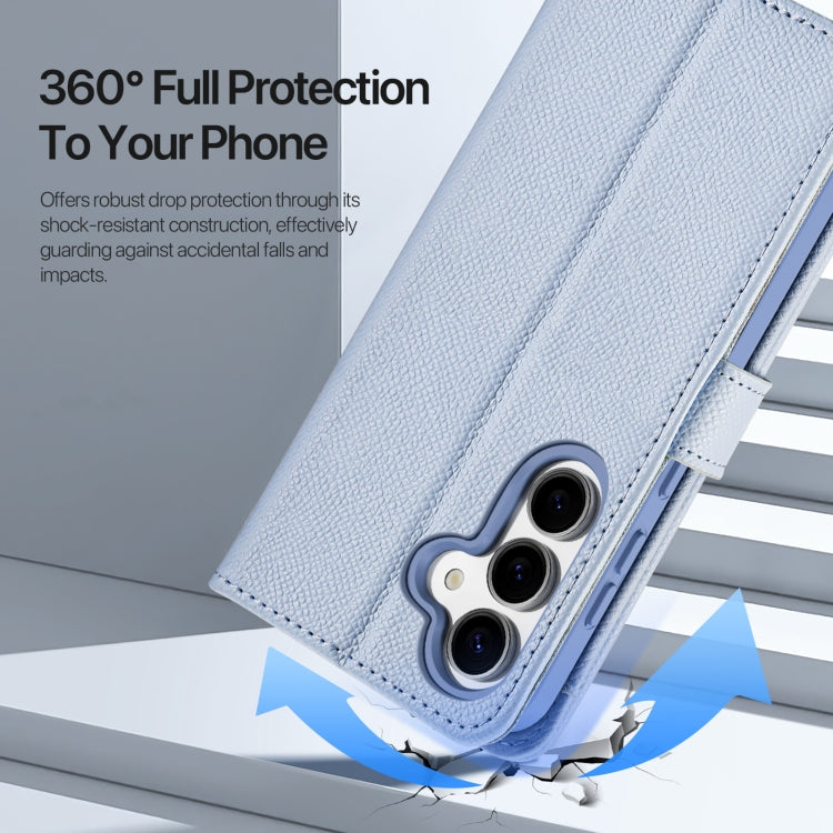 For Samsung Galaxy S25 5G DUX DUCIS Lawa Series 2 in 1 Wallet Zipper Detachable MagSafe Phone Case with Lanyard(Light Blue) by DUX DUCIS