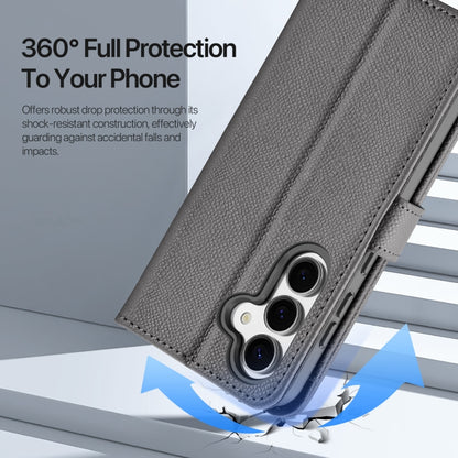 For Samsung Galaxy S25+ 5G DUX DUCIS Lawa Series 2 in 1 Wallet Zipper Detachable MagSafe Phone Case with Lanyard(Grey) by DUX DUCIS