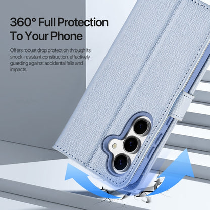 For Samsung Galaxy S25+ 5G DUX DUCIS Lawa Series 2 in 1 Wallet Zipper Detachable MagSafe Phone Case with Lanyard(Light Blue) by DUX DUCIS