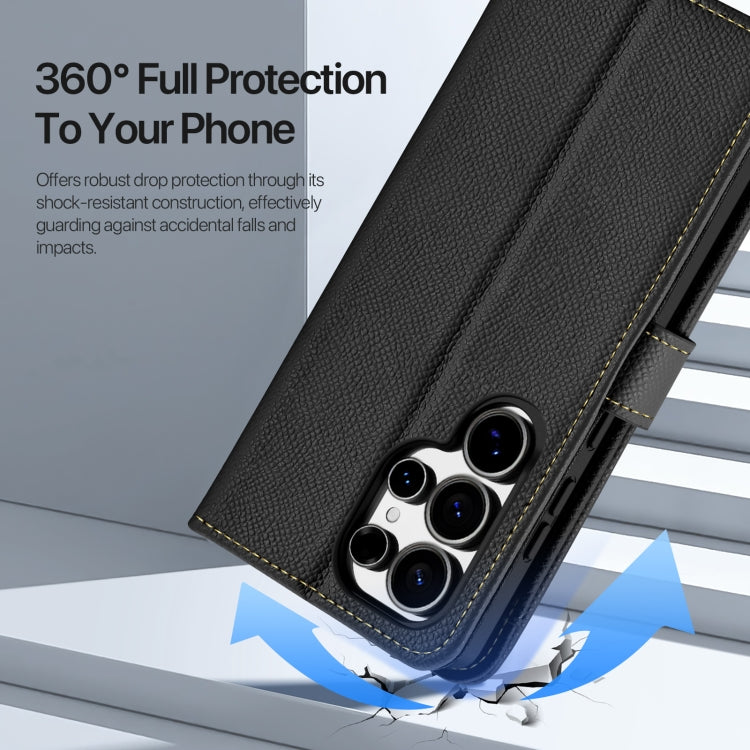 For Samsung Galaxy S25 Ultra 5G DUX DUCIS Lawa Series 2 in 1 Wallet Zipper Detachable MagSafe Phone Case with Lanyard(Black) by DUX DUCIS