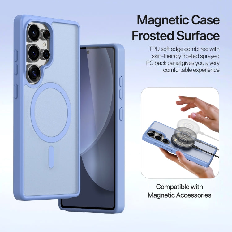 For Samsung Galaxy S25 Ultra 5G DUX DUCIS Lawa Series 2 in 1 Wallet Zipper Detachable MagSafe Phone Case with Lanyard(Light Blue) by DUX DUCIS