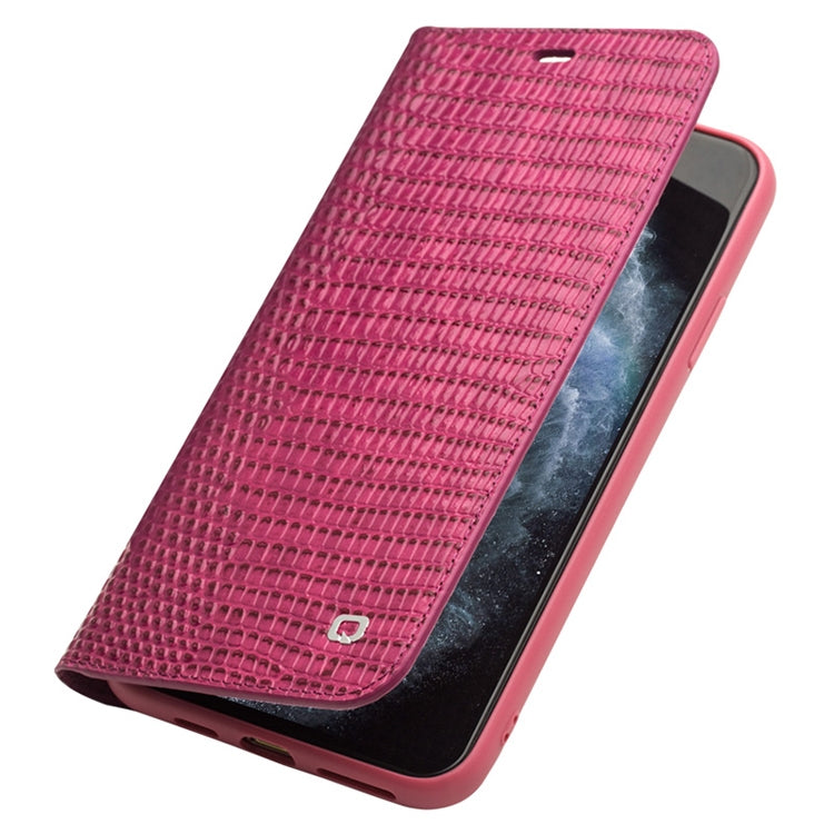 For iPhone 11 Pro QIALINO Crocodile Texture Horizontal Flip Leather Case with Wallet & Card Slots(Rose Red) - iPhone 11 Pro Cases by QIALINO | Online Shopping UK | buy2fix