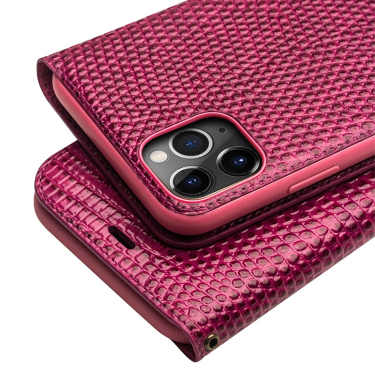 For iPhone 11 Pro Max QIALINO Crocodile Texture Horizontal Flip Leather Case with Wallet & Card Slots(Rose Red) - iPhone 11 Pro Max Cases by QIALINO | Online Shopping UK | buy2fix