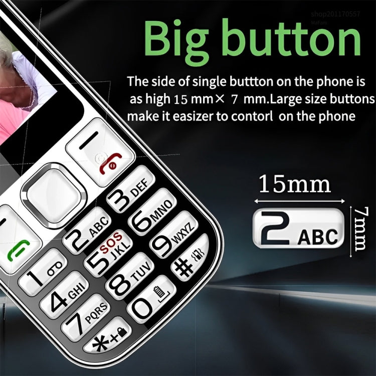 W26 Elder Keypad Phone, 2.2 inch, 6800mAh, 21 Keys, SOS, FM, Dual SIM, GSM, Plug:EU Plug(Black) - Others by buy2fix | Online Shopping UK | buy2fix