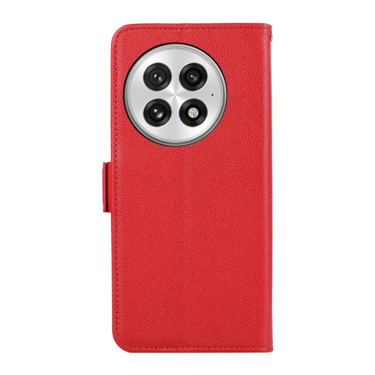 For OnePlus 13 ABEEL Side-Magnetic Litchi Pattern Leather RFID Phone Case(Red) by buy2fix