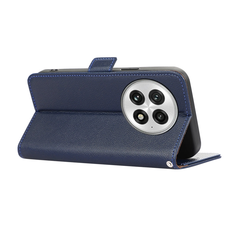 For OnePlus 13 ABEEL Side-Magnetic Litchi Pattern Leather RFID Phone Case(Blue) by buy2fix