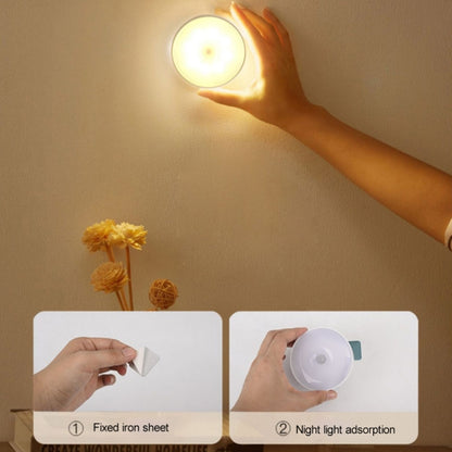 Intelligent Human Body Induction LED Night Light Bedside Lamp with Switch(Warm Light) - Sensor LED Lights by buy2fix | Online Shopping UK | buy2fix