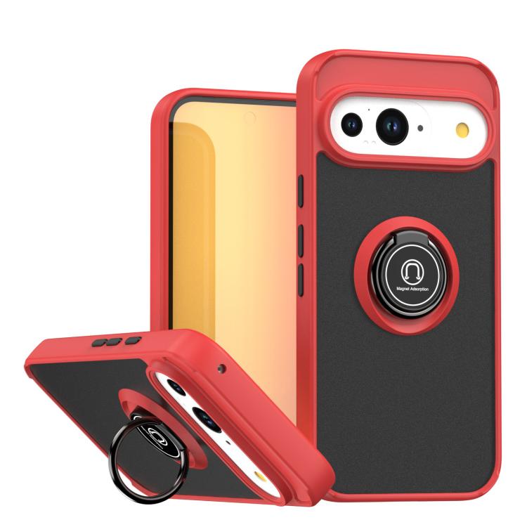 For Google Pixel 10 / 10 Pro Q Shadow 1 Series TPU + PC Phone Case with Ring(Red) - Google Cases by buy2fix | Online Shopping UK | buy2fix