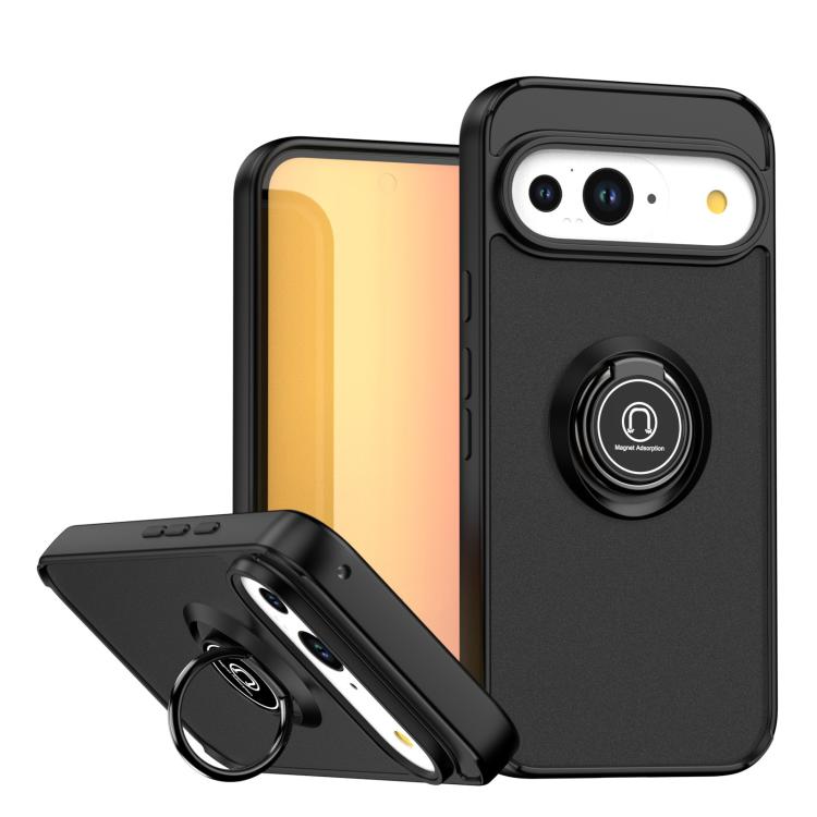 For Google Pixel 10 / 10 Pro Q Shadow 1 Series TPU + PC Phone Case with Ring(Black+Black) - Google Cases by buy2fix | Online Shopping UK | buy2fix