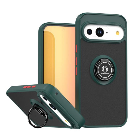 For Google Pixel 10 / 10 Pro Q Shadow 1 Series TPU + PC Phone Case with Ring(Dark Green) - Google Cases by buy2fix | Online Shopping UK | buy2fix