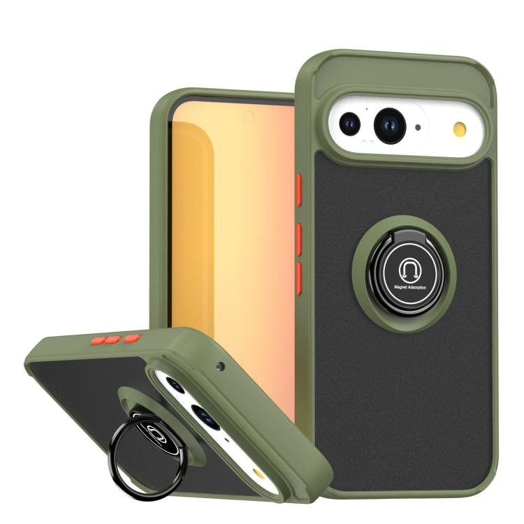 For Google Pixel 10 / 10 Pro Q Shadow 1 Series TPU + PC Phone Case with Ring(Green) - Google Cases by buy2fix | Online Shopping UK | buy2fix