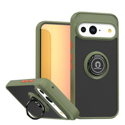 For Google Pixel 10 / 10 Pro Q Shadow 1 Series TPU + PC Phone Case with Ring(Green) - Google Cases by buy2fix | Online Shopping UK | buy2fix