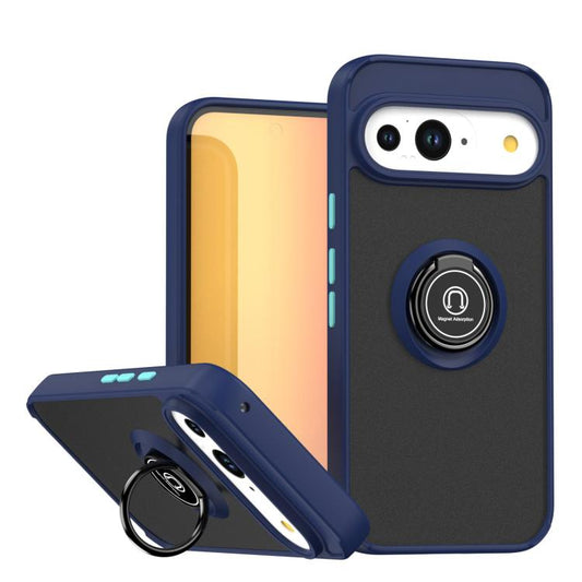 For Google Pixel 10 / 10 Pro Q Shadow 1 Series TPU + PC Phone Case with Ring(Royal Blue) - Google Cases by buy2fix | Online Shopping UK | buy2fix