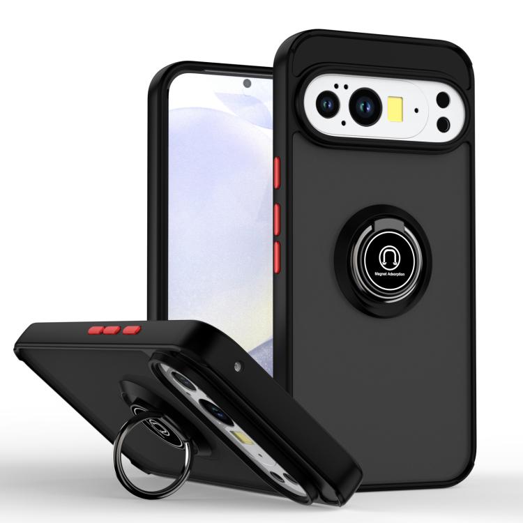 For Google Pixel 10 Pro XL Q Shadow 1 Series TPU + PC Phone Case with Ring(Black+Red) - Google Cases by buy2fix | Online Shopping UK | buy2fix