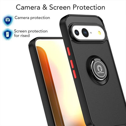 For Google Pixel 10 Pro XL Q Shadow 1 Series TPU + PC Phone Case with Ring(Black+Red) - Google Cases by buy2fix | Online Shopping UK | buy2fix
