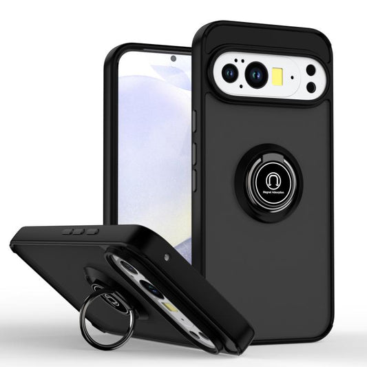For Google Pixel 10 Pro XL Q Shadow 1 Series TPU + PC Phone Case with Ring(Black+Black) - Google Cases by buy2fix | Online Shopping UK | buy2fix
