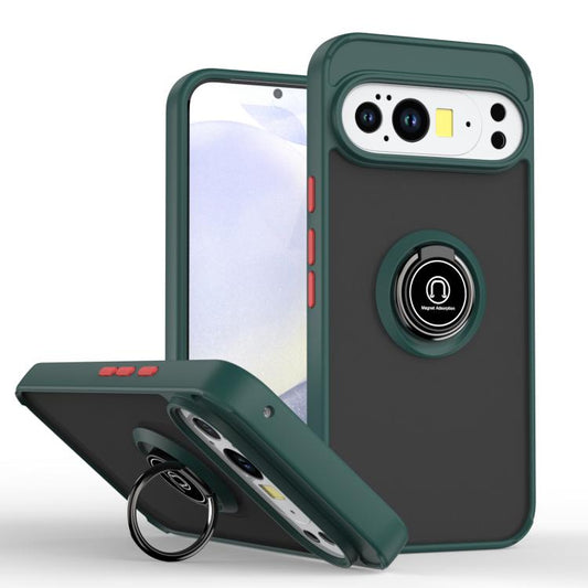 For Google Pixel 10 Pro XL Q Shadow 1 Series TPU + PC Phone Case with Ring(Dark Green) - Google Cases by buy2fix | Online Shopping UK | buy2fix