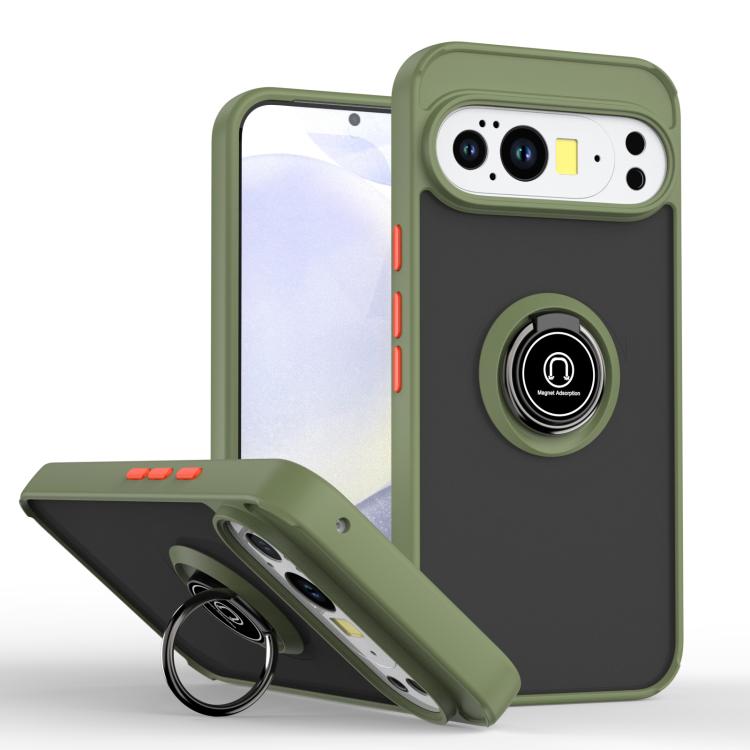 For Google Pixel 10 Pro XL Q Shadow 1 Series TPU + PC Phone Case with Ring(Green) - Google Cases by buy2fix | Online Shopping UK | buy2fix