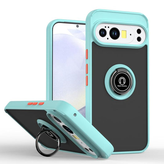 For Google Pixel 10 Pro XL Q Shadow 1 Series TPU + PC Phone Case with Ring(Sky Blue) - Google Cases by buy2fix | Online Shopping UK | buy2fix