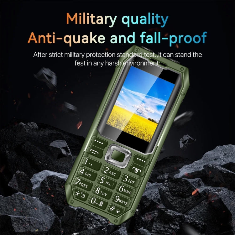 Q6000 Elder Keypad Phone, 2.4 inch, 6800mAh, Dual Flashlights, 21 Keys, SOS, FM, Dual SIM, GSM, Plug:EU Plug(Green) - Others by buy2fix | Online Shopping UK | buy2fix
