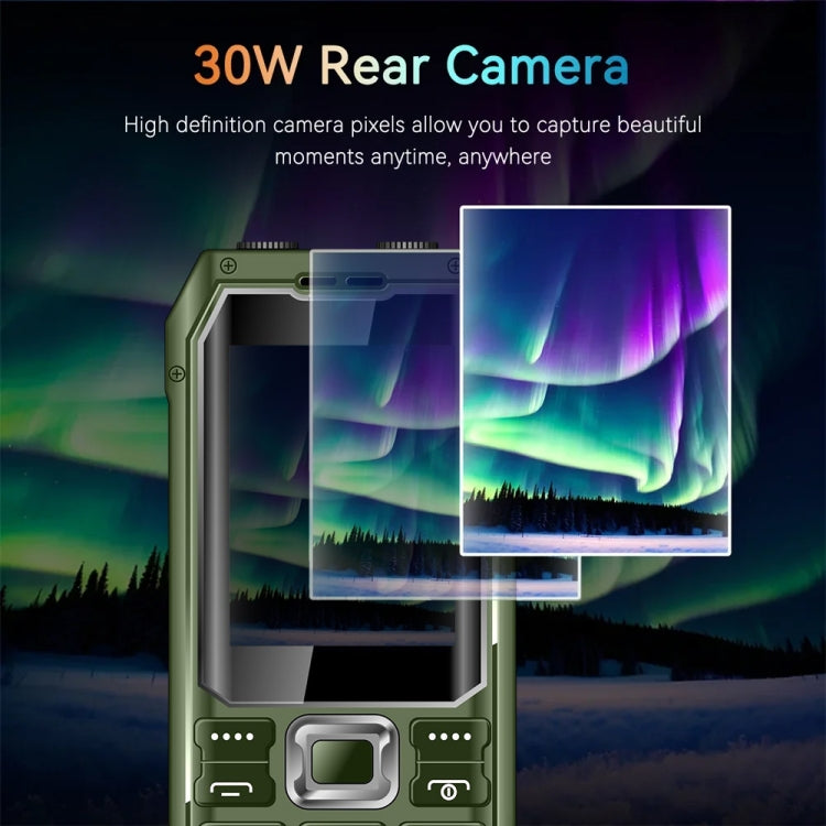 Q6000 Elder Keypad Phone, 2.4 inch, 6800mAh, Dual Flashlights, 21 Keys, SOS, FM, Dual SIM, GSM, Plug:US Plug(Green) - Others by buy2fix | Online Shopping UK | buy2fix