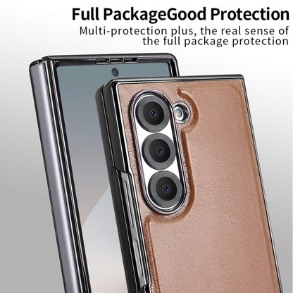 For Samsung Galaxy Z Fold6 VIETAO Integrated MagSafe PU Phone Case(Brown) - Galaxy Z Fold6 5G Cases by VIETAO | Online Shopping UK | buy2fix