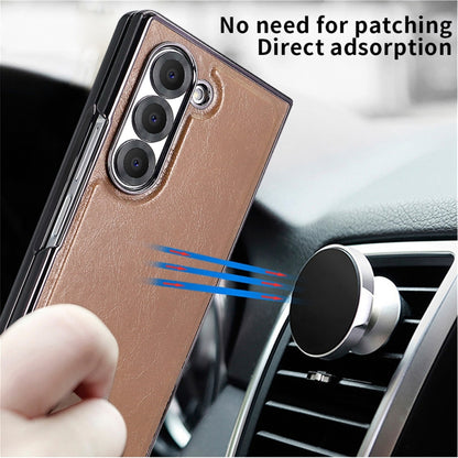 For Samsung Galaxy Z Fold6 VIETAO Integrated MagSafe PU Phone Case(Brown) - Galaxy Z Fold6 5G Cases by VIETAO | Online Shopping UK | buy2fix